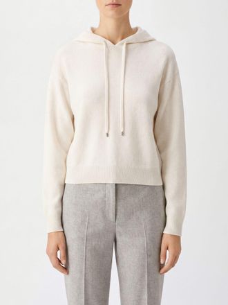 Kujten Felpa con cappuccio in maglia di puro cashmere con spalle scese