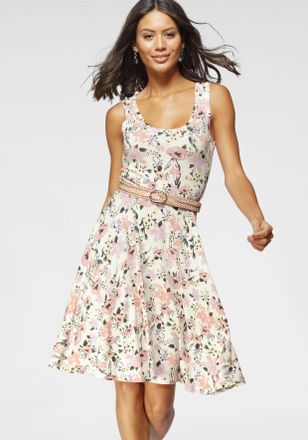 Laura Scott Sommerkleid figurbetonte Passform, femininer Stil, aus Viskosemischung