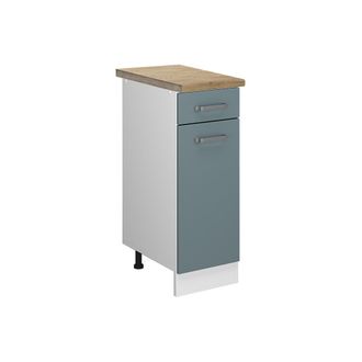 Vicco Mueble Bajo De Cocina R-line, Gris Azulado, 30 Cm, Et Roble