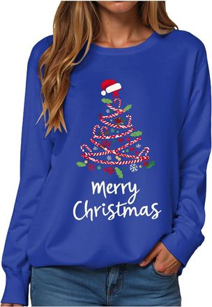 Generic Womens Christmas Jumper Funny Red Wine Glass Graphic Xmas Christmas Jumper Womens Funny Sweatshirt Wine Glass Print Long Sleeve Crew Neck Ladies Casua