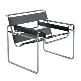 Knoll Knoll - Wassily Stuhl, Rindkernleder schwarz