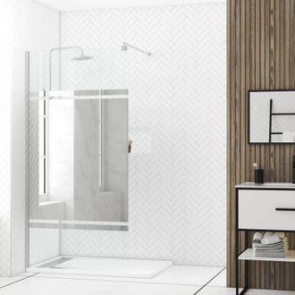 Aurlane Parete Doccia 100x200cm - Fascia Specchio - Barra di Supporto Estensibile e Profilo Cromato
