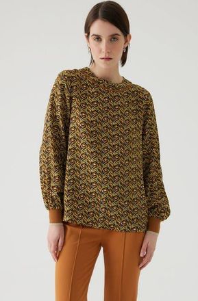 Exquise Adina Long Sleeve Blouse in Brown at Nordstrom, Size X-Small