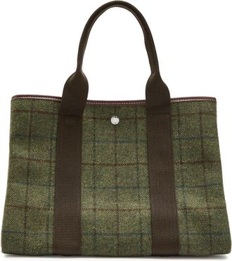 Rue de Verneuil Travers&eacute;e M Hunting Tweed Tote bag - Khaki - One Size