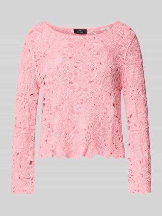 Monari Strickshirt mit H&auml;kelspitze Modell Cornelly in Altrosa, Gr&ouml;&szlig;e 34