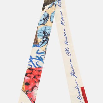 Carolina Herrera Multicolor Floral Print Silk Bandeau Scarf