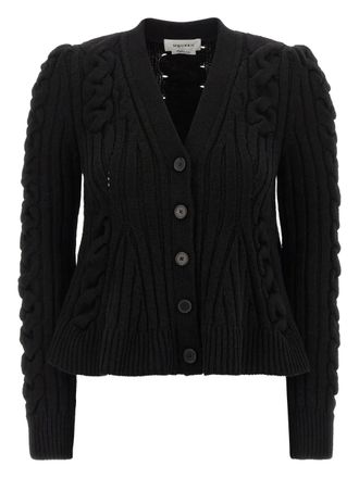 Alexander McQueen braided-knit cardigan - women - Wool/Cashmere - L - Black