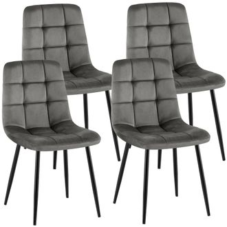 Clp Clp - Lote De 4 Sillas De Comedor Antibes Gris Oscuro