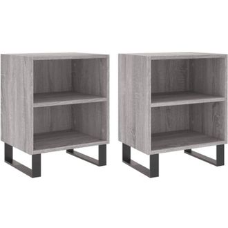 vidaXL Vidaxl - Mesitas De Noche 2 Uds Madera Ingenier&iacute;a Gris Sonoma 40x30x50cm