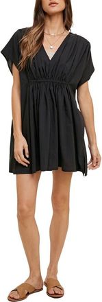 Wishlist Ruched Cover-Up Dress in Black at Nordstrom Rack, Size Medium