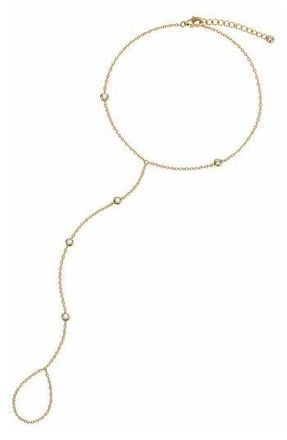 Gabi Rielle Cubic Zirconia Hand Chain Bracelet in Gold at Nordstrom Rack