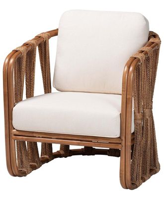 Baxton Studio Westham Bohemian Rattan & Seagrass Arm Chair