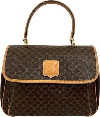 Celine Brown Leather Pvc Handbag Tote Bag (Pre-Owned)