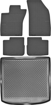 OEM Fiat Tipo Kombi A Partir De 2016 Set - Alfombrillas De Goma Para Coche + Alfombrilla Para Maletero