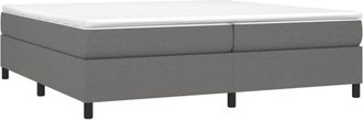 vidaXL Vidaxl - Cama Box Spring Con Colch&oacute;n Tela Gris Oscuro 200x200 Cm