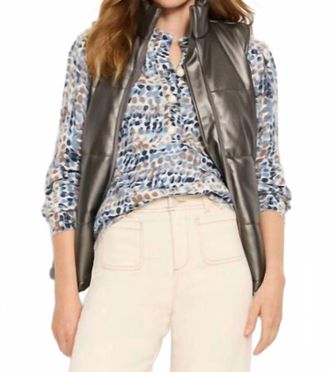 Nic+Zoe Metallic Faux Puffer Vest In Bronze
