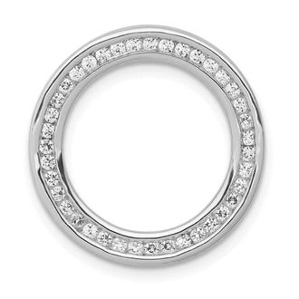 Diamond2Deal 14K White Gold Lab Grown Diamond Circle Pendant (0.38ct, VS, G-H)