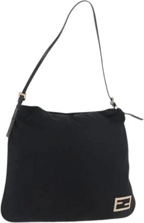 Fendi Pre-owned Shoulder Bags, female, Black, Size: ONE SIZE Pre-owned Vintage Nylon Shoulder Bag