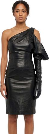 Dsquared2 Black One Shoulder Mini Dress