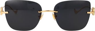 Valentino Garavani V Logo Zonnebril - Dames - Zonnebrillen - Geel - 54 MM - Accessoires