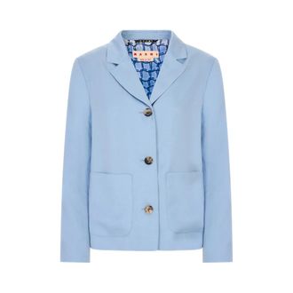 Marni Blazers, female, Blue, Size: XS Giacca monopetto