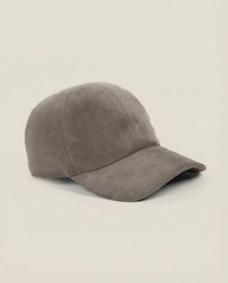 Luca Faloni Nocciola Brown Leather Baseball Cap