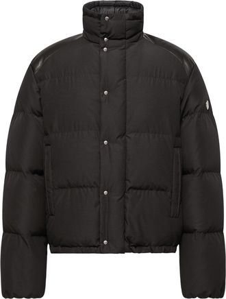 Moncler Moncler Verone Leather-trimmed Short Down Jacket, Men, Black, Size: 0