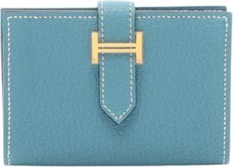Herm&egrave;s Pre-owned Card Case - Dames - Vintage Accessoires - Blauw - ONE Size - Leer - Vintage