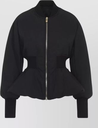 Alaia peplum bomber jacket padded ribbed cuffs