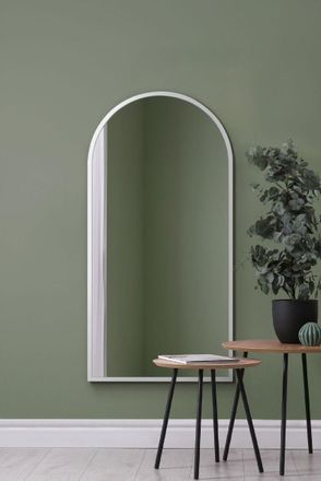 MirrorOutlet White Framed Arched Leaner/Wall Mirror 55 X 27.5 (140CM X 70CM) | Size: 1 Pack