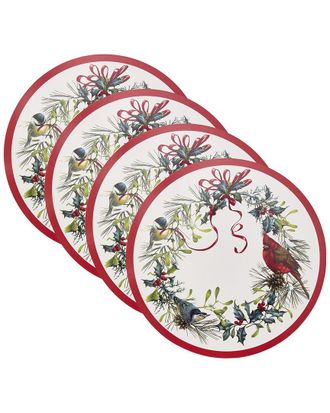 Lenox Set Of 4 Holiday Winter Greetings Round Cork Placemat