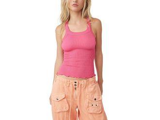 Free People Ribbed Seamless Tank Top Womens Clothing Raspberry Sorbet : MD-LG (Womens 8-12), Nylon/Spandex