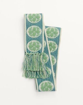 Valentino Garavani Antibes Cotton Scarf With Fringe Man IVORY/BLUE/AQUAMARINE UNI