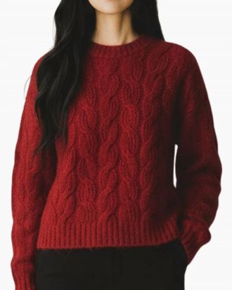 Autumn Cashmere Cable Knit Crew Sweater In Grenadine