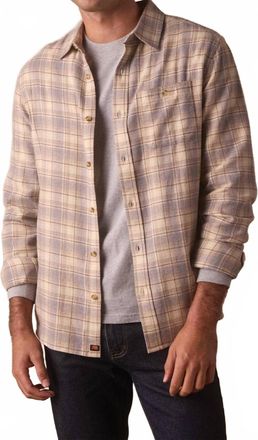 The Normal Brand Hudson Double Brushed Flannel Shirt In Cream Plaid
