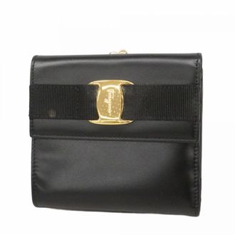 Ferragamo Black Leather Wallet (Bi-Fold) (Pre-Owned)