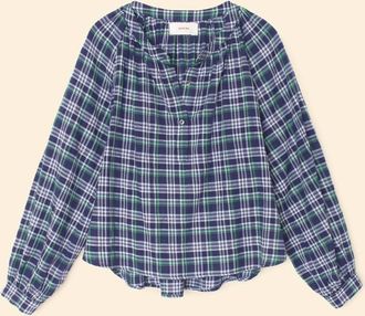 Xirena Womens Dara Top In Forest Blue Plaid
