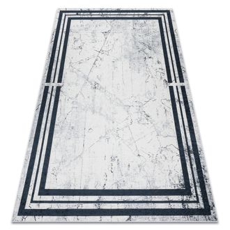 RugsX Rugsx - Alfombra Lavable Andre 1023 Marco M&aacute;rmol Antideslizante - Negro / Blanco White 160x220 Cm