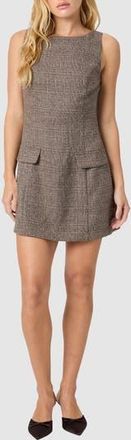 Lush Glen Plaid Sleeveless Minidress in Brown Plaid at Nordstrom Rack, Size Medium