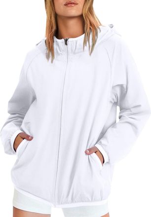 Generic Men Womens Lightweight Waterproof Jacket Packable Hooded Raincoat Oversized Quick Dry Outdoor Windproof Active Hiking Travel Workout Walking Camping W