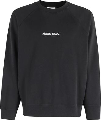 Maison Kitsun&eacute; Line Handwriting Oversize Sweatshirt - Heren - Sweatshirts - Zwart - S - Katoen - Hoodies & sweatvesten