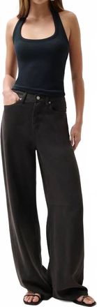 Pistola Denim Sydney High Rise Linen Bowed Wide Pants In Bristol Black