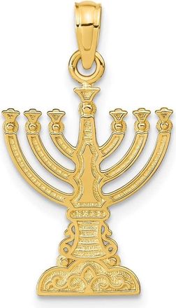 Diamond2Deal 14k Yellow Gold Menorah Pendant