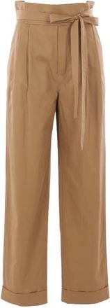 Saint Laurent Dames, Broeken, Beige, Maat: M Katoen