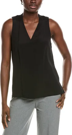Lafayette 148 New York Silk-Blend V-Neck Blouse