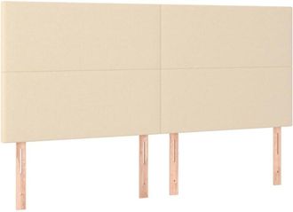 vidaXL Cabecero Con Luces Led Tela Crema 160x5x118/128 Cm Vidaxl