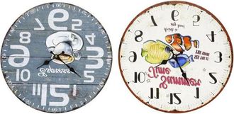 Trade Shop Trade Shop - Orologio In Legno Da Parete Rotondo Analogico Vintage Retro Casa Cucina 218690