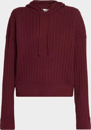 SIMKHAI Cashmere-Blend Cable-Knit Hoodie