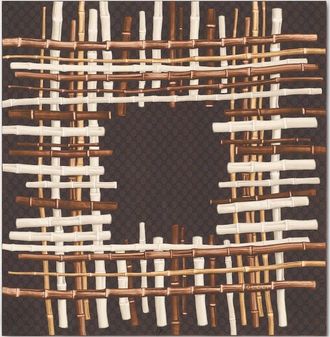 Gucci Printed Silk Twill Carr&eacute;, Brown, Silk