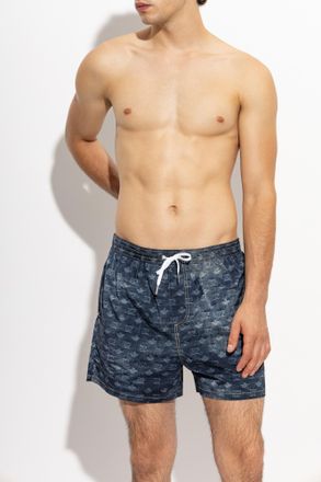 Dsquared2 Monogram Swim Shorts, Mens, Navy Blue